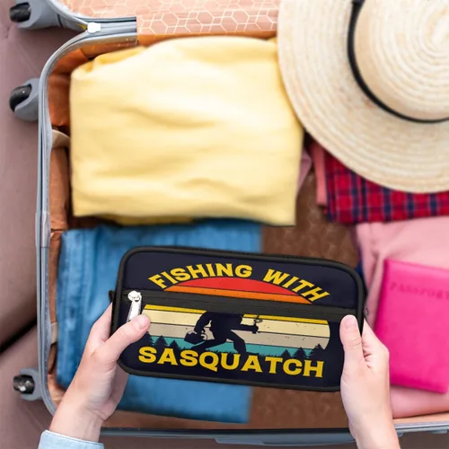 Vista 7 de Neceser de viaje para hombres y mujeres, bolsa de afeitar resistente al agua, bolsas de almacenamiento plegables con asa para artículos de tocador