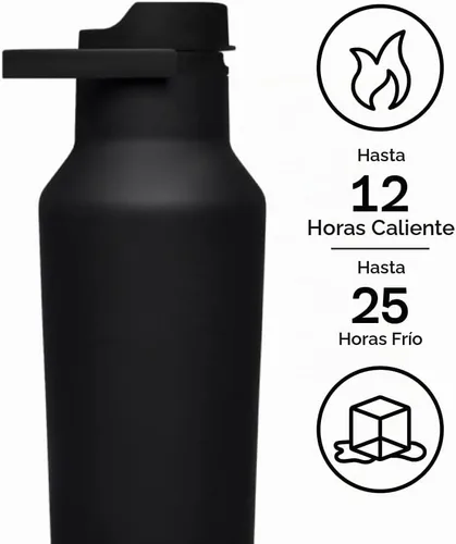 Vista 3 de Corkcicle Sport Canteen Botella de agua aislada de acero inoxidable para viajes y gimnasio, triple aislamiento, a prueba de fugas, mango plegable