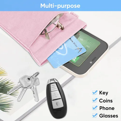 Vista 5 de Fintie Bolsa doble para lentes con correa de transporte, funda portátil de microfibra suave para gafas de sol