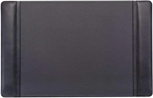 Vista 15 de DACASSO Tapete clásico de cuero para escritorio con rieles laterales - Secante de escritorio de cuero de lujo para escribir - Protector acolchado