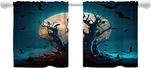 Vista 17 de Shrahala Cortinas republicanas de elefante americano para ventanas de cocina, paneles de cortina de ventana de poliéster multicapa con rayas rojas
