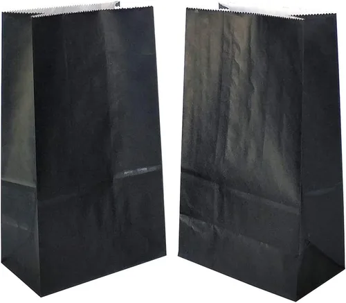 Vista 8 de Bolsas de papel negras mini KEYYOOMY, bolsas negras de fiesta para regalos, pequeña bolsa de papel para favores de fiesta, bolsa de papel
