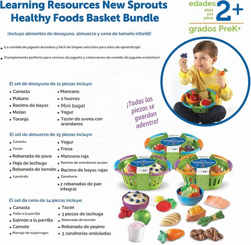 Vista 6 de Learning Resources New Sprouts - Cesta de alimentos saludables