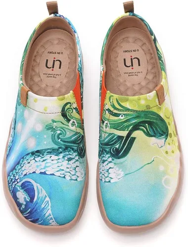 Vista 8 de UIN Mocasines casuales para mujer, de viaje, pintados, para caminar, ligeros, cómodos, de lona, tenis de moda