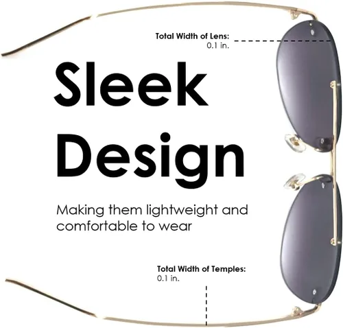 Vista 6 de K&L's Luxury & Co. Gafas de sol de aviador de aleación de metal dorado K02122021 Lente sin montura degradada para hombres y mujeres