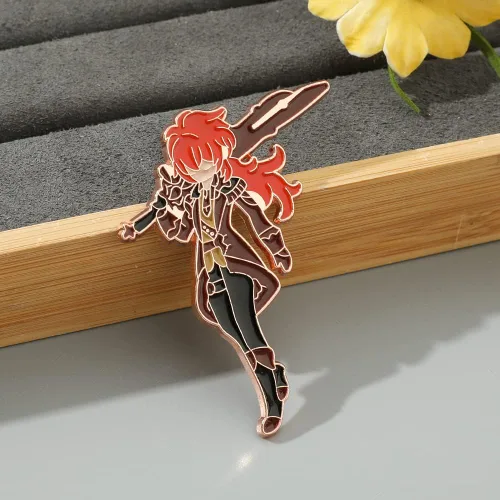 Vista 6 de Juego Genshin Impact Personajes Pins periféricos de anime para mochila juego de pines esmaltados broches insignias accesorios de joyería regalos