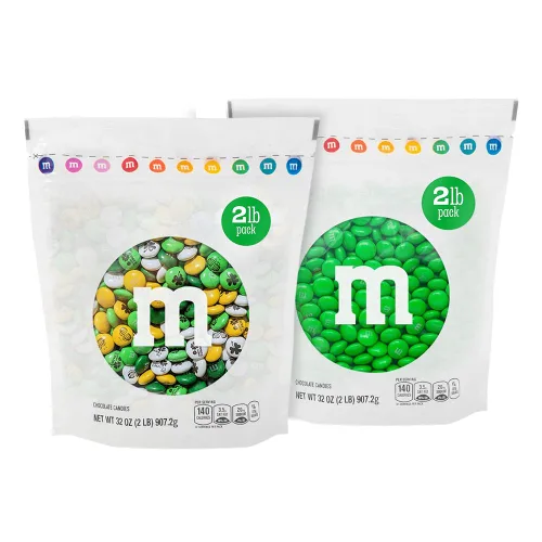 Vista 6 de M&M'S - Caramelo de chocolate con leche del día de San Patricio, bolsa resellable a granel de 2 libras