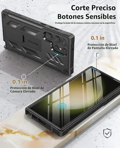 Vista 5 de FNTCASE - Funda para Samsung Galaxy S23 Ultra, con protector de pantalla integrado Negro