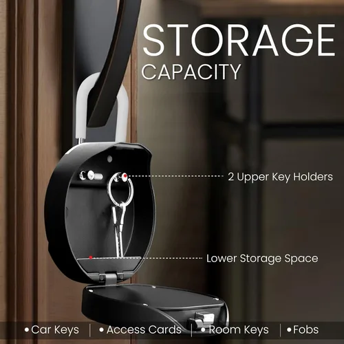 Vista 5 de NU-SET Smart Lock Box - Programa tu caja de seguridad cuando estés a kilómetros de distancia. Guarda llaves, tarjetas y llaveros. Ideal