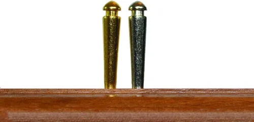 Vista 2 de WE Games Easy-Grip Metal Cribbage Board Pegs and Velvet Pouch - Set of 100 Pins (Gold & Silver)