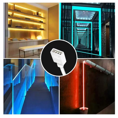 Vista 5 de Extensión de cable Nelyeqwo RGB de 4 pines para tira de luz LED