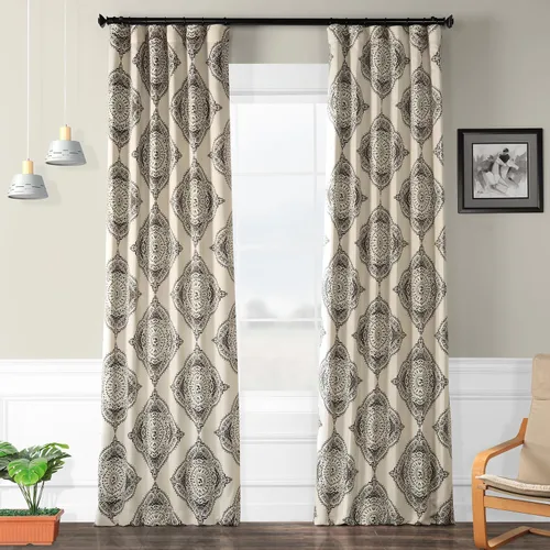 Vista 6 de HPD Half Price Drapes BOCH-KC43-63 - Cortinas de Lino con Rayas para Oscurecer la Sala de Estar (1 Panel), 50 x 63 Pulgadas, Color Negro Toldo