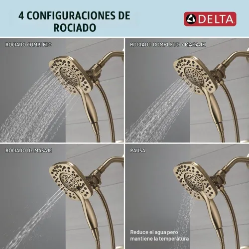 Vista 5 de Delta Ashlyn Serie 17 - Juego de grifo de ducha de doble función con cabezal de ducha dual 2 en 1 In2ition con rociador de mano, kit de ajuste