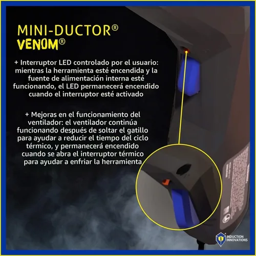 Vista 5 de Induction Innovations Mini Ductor Venom Heater, 3 bobinas, estuche de transporte