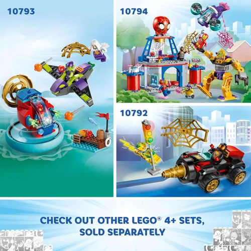Vista 6 de LEGO Marvel Spidey vs Green Goblin, juguete de superhéroe con figura de duende verde, juguete de Marvel para jóvenes fanáticos de superhéroes