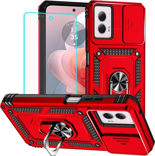 Vista 8 de HNHYGETE Funda para Moto G Power 5G 2024 con protector de pantalla: [grado militar de 20 pies a prueba de caídas] Funda protectora a prueba