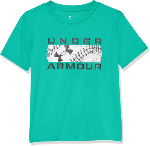 Vista 8 de Under Armour Camiseta de manga corta con gráfico de béisbol para niño Áspero atómico