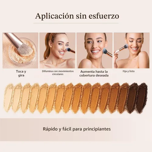 Vista 6 de bellapierre Mineral Foundation SPF 15 - Base de maquillaje mineral de cobertura completa con acabado mate, vegano, libre de crueldad