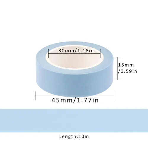 Vista 6 de NatSumeBasics 3 Cintas Washi Azul Claro Lisas Cinta Adhesiva Decorativa para Enmascarar, 32 Pies Cintas Autoadhesivas para Embalaje Decoración