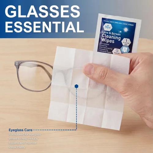 Vista 8 de MED PRIDE Toallitas de limpieza antivaho para lentes y pantallas para anteojos, pantallas táctiles, prehumedecidas, antiestáticas, de secado rápido