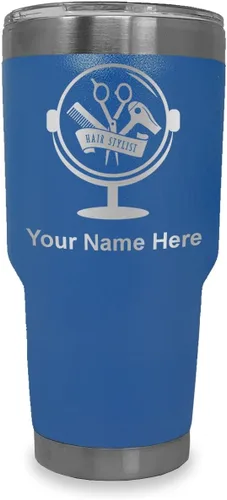 Vista 15 de LaserGram Taza de 20 onzas con aislamiento al vacío, para estilista de cabello, con grabado personalizado incluido (negro) Engraved Gift for Hair