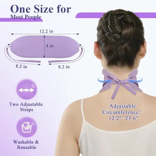 Vista 3 de Paquete de aceite de ricino para tiroides, compresa de aceite de ricino orgánico, almohadillas de compresión para el cuello, algodón reutilizable