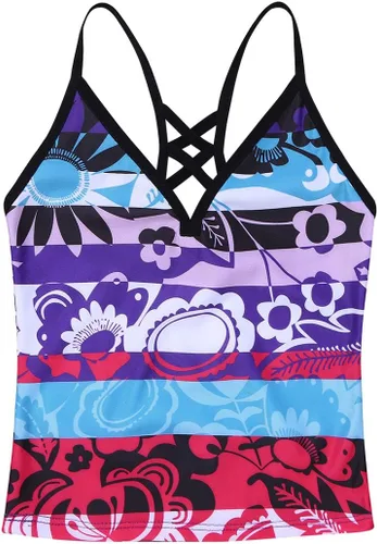 Vista 3 de Conjunto de 3 piezas de camiseta con estampado floral y pantalones cortos para niñas