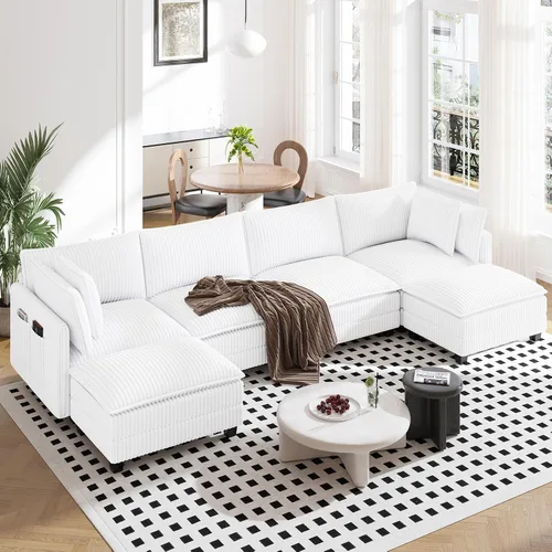 Vista 25 de Vesgantti 74" Cloud Couch for Living Room, 2 Seaters Deep Seat Sectional Modular Sofa, Double Cushion Corduroy Small Sofas Living Room Couches for