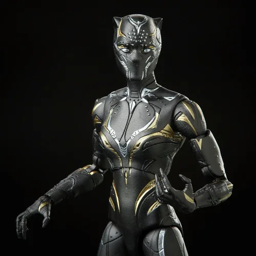 Vista 2 de Marvel Legends Series Black Panther Wakanda Forever Black Panther - Figura de acción MCU de 6 pulgadas, 2 accesorios
