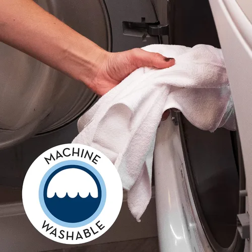 Vista 5 de S&T INC. Paquete de 50 paños de limpieza de microfibra, toallas a granel para el hogar, toallas de microfibra reutilizables para automóviles, trapos