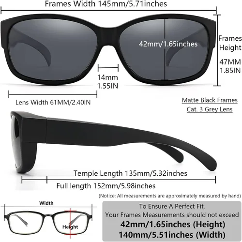 Vista 2 de CAXMAN Gafas de sol polarizadas para lectores o marcos de prescripción con protección UV