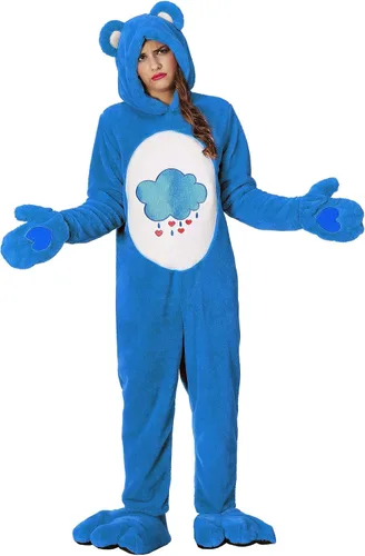 Vista 5 de Deluxe Care Bears - Disfraz de oso gruñón para adultos, overol con capucha con guantes y fundas para zapatos, con licencia