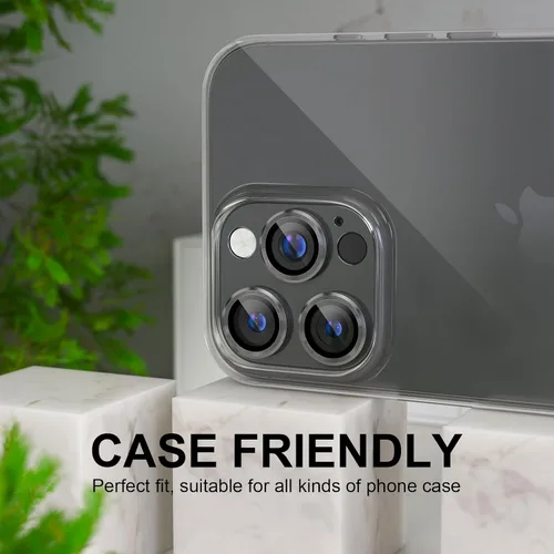 Vista 4 de Choiche - Protector de lente de cámara para iPhone 16 Pro/iPhone 16 Pro Max Full Camera Cover with 9H Tempered Glass Lens Screen Protector Metal