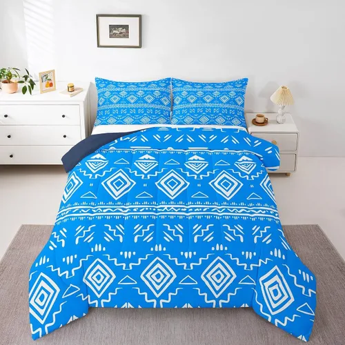 Vista 18 de Erosebridal Southwestern - Juego de edredón tamaño individual, diseño étnico étnico, geométrico, bohemio, azteca, para niños, adolescentes, adultos
