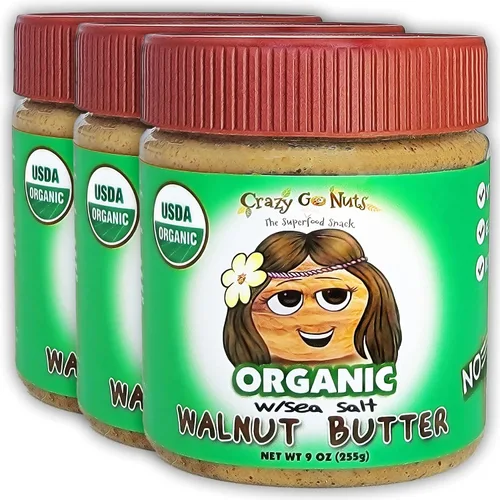 Vista 8 de Crazy Go Nuts - Mantequilla de nuez orgánica con sal marina, para untar saludable, keto, vegano, bajo en carbohidratos, sin gluten, sin OMG