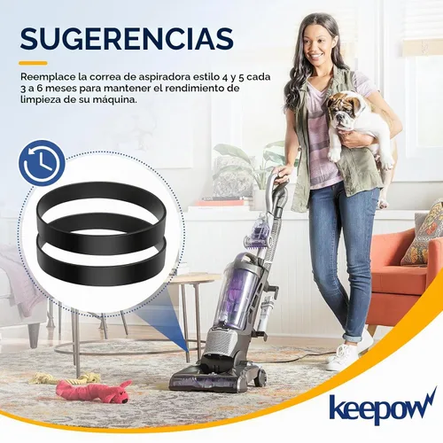 Vista 6 de KEEPOW Powermax Pet - Cinturón de vacío para aspiradora vertical Dirt Devil Style 5/Royal