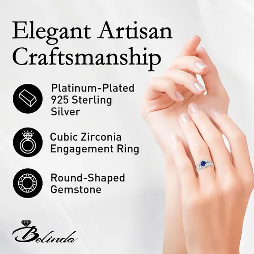 Vista 3 de Anillo de compromiso nupcial con piedras preciosas brillantes y platino para mujer