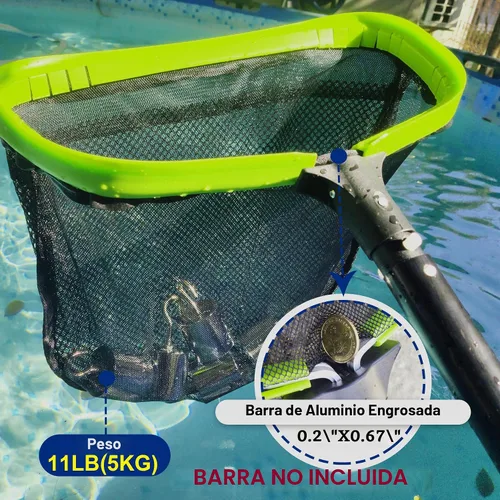 Vista 3 de Sepetrel Red de piscina, redes profesionales de skimmer de hojas de piscina para limpieza con bolsa grande de doble capa y resistente, marco