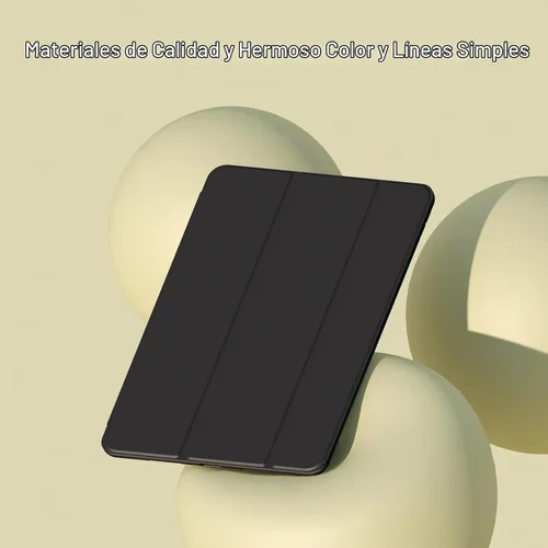 Vista 4 de Funda para iPad Air 2 (2.ª generación) de 9.7 pulgadas, ligera, delgada, función de reposo/activación automática con soporte de triple pliegue Negro