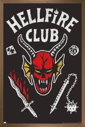 Vista 13 de Trends International - Stranger Things de Netflix: Temporada 4 - Póster de pared de Hellfire Club, 14.725 x 22.375 pulgadas, versión con marco