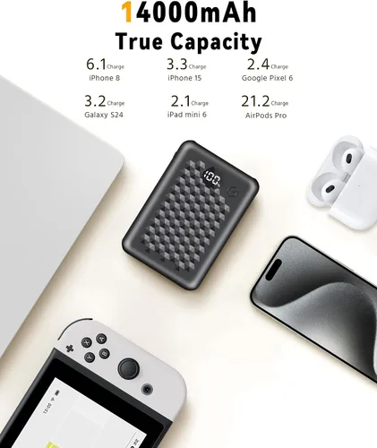 Vista 3 de MNZZ Cargador de batería portátil de capacidad recargable de 7.4 V 14000 mAh para chaquetas calentadas de grafeno, chalecos calefactados con entrada