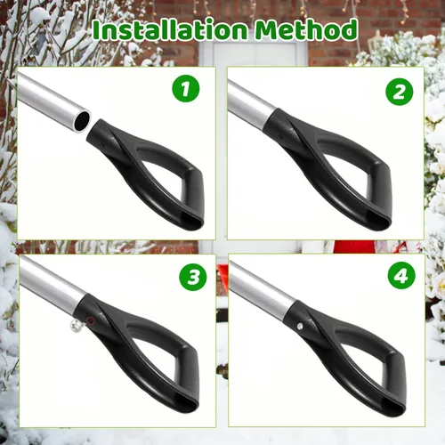 Vista 6 de MroMax Mango de agarre en D, 1-1/4 pulgadas de diámetro interior de 1.260 in, pala de nieve de PVC, mango de repuesto, accesorios de jardín, Negro