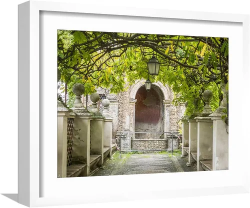 Vista 15 de ART.COM Impresión fotográfica de pared Italia, Lazio, Tivoli, Villa d'Este. Pasarela en los jardines de Villa d'Este. sobre marco negro por Julie