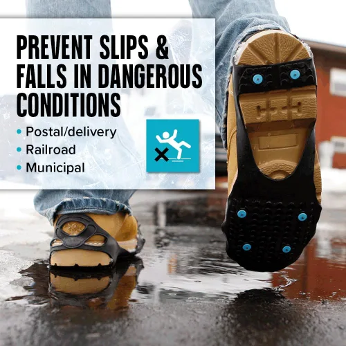 Vista 2 de Due North Tacos de hielo multiusos para zapatos y botas, picos de tracción para hombres y mujeres que trabajan en hielo y nieve