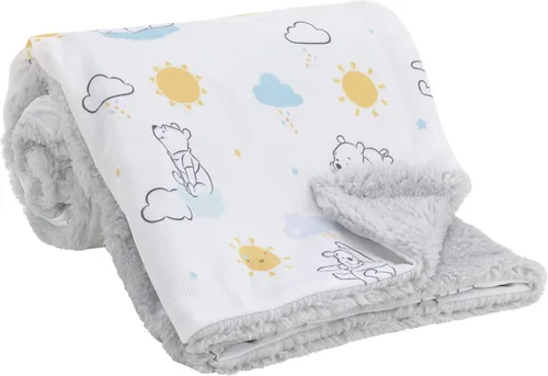 Vista 6 de Disney Manta de bebé súper suave con diseño de lunares de princesa, color blanco, rosa, amarillo y lavanda con parte trasera de sherpa