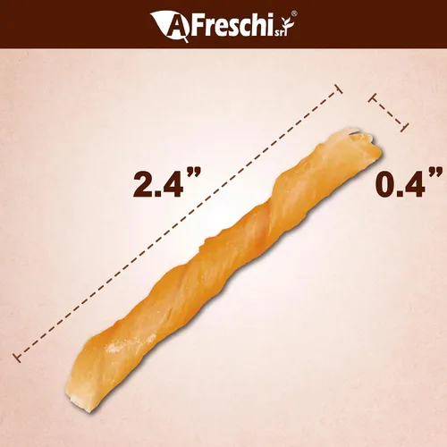 Vista 2 de AFreschi - Golosinas para perros con tendones de pavo, bobina (S), 3 onzas Masticables para cachorros sin cuero crudo