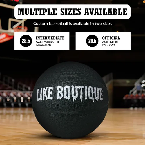 Vista 4 de HAMMET Personalized Basketball, Durable Customized Basketball Balón de baloncesto negro.