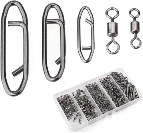 Vista 11 de MOBOREST Fishing Swivels Snap Swivels Barrel Swivels with Snaps coastlock snap, secure lock, 360° rotation, anti line twist, quick lure swap, 5