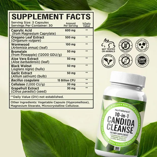 Vista 7 de NutraPep Suplemento desintoxicante Candida Cleanse