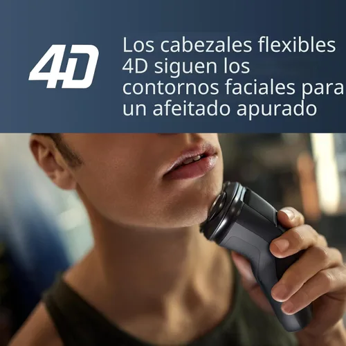 Vista 4 de Philips Norelco Shaver 2400 Series, afeitadora eléctrica en seco y húmedo, recortadora emergente, tapa P, negro profundo, modelo X3001/90